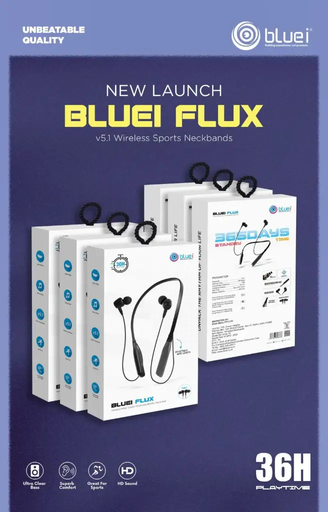 Blue i-Flux BT Neckband (30hrs Playtime)