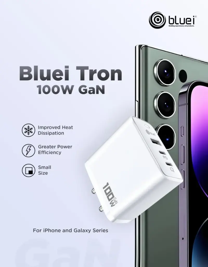 Bluei-IB-106 Tron (USB + 2PD Port) With 2M PD Type c Cable