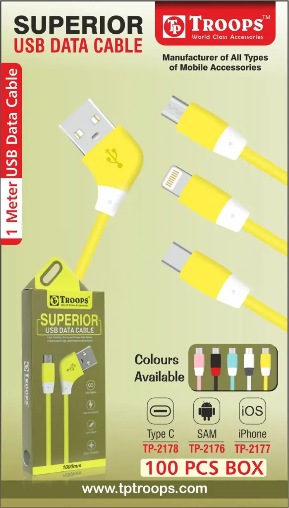 TP-2176 CLOSE  USB+S3 1MTR MIX COLOUR WIRE