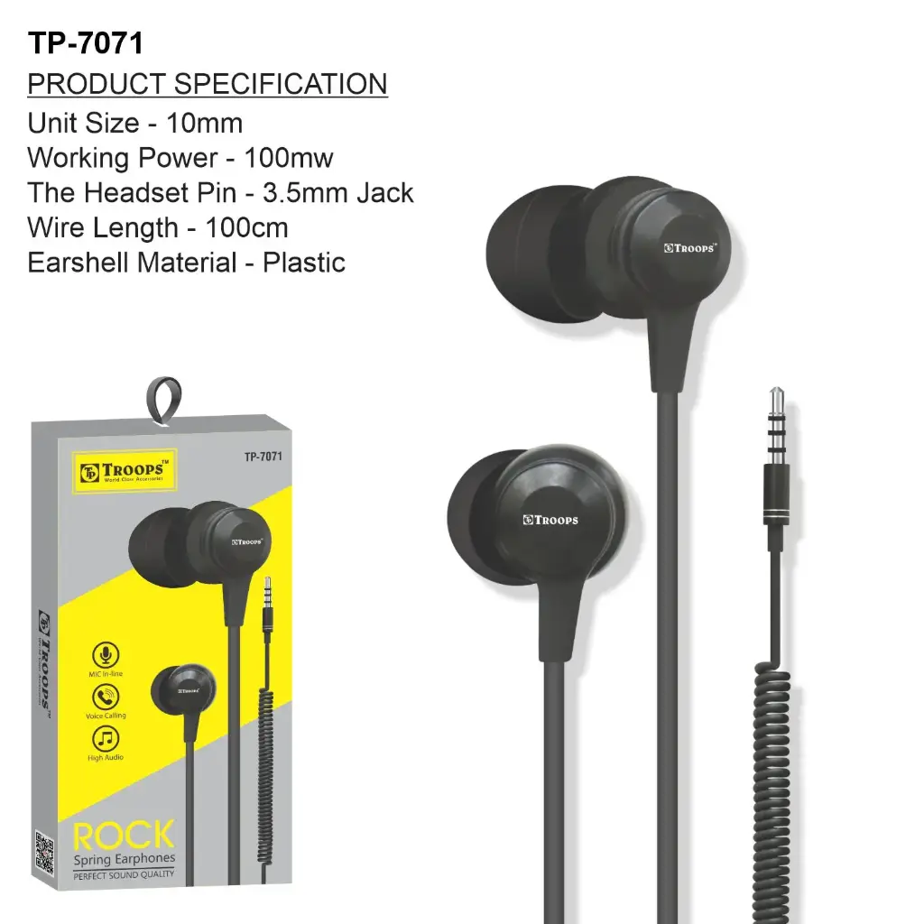TP-7071 CLOSE  ROCK SPRING EARPHONE