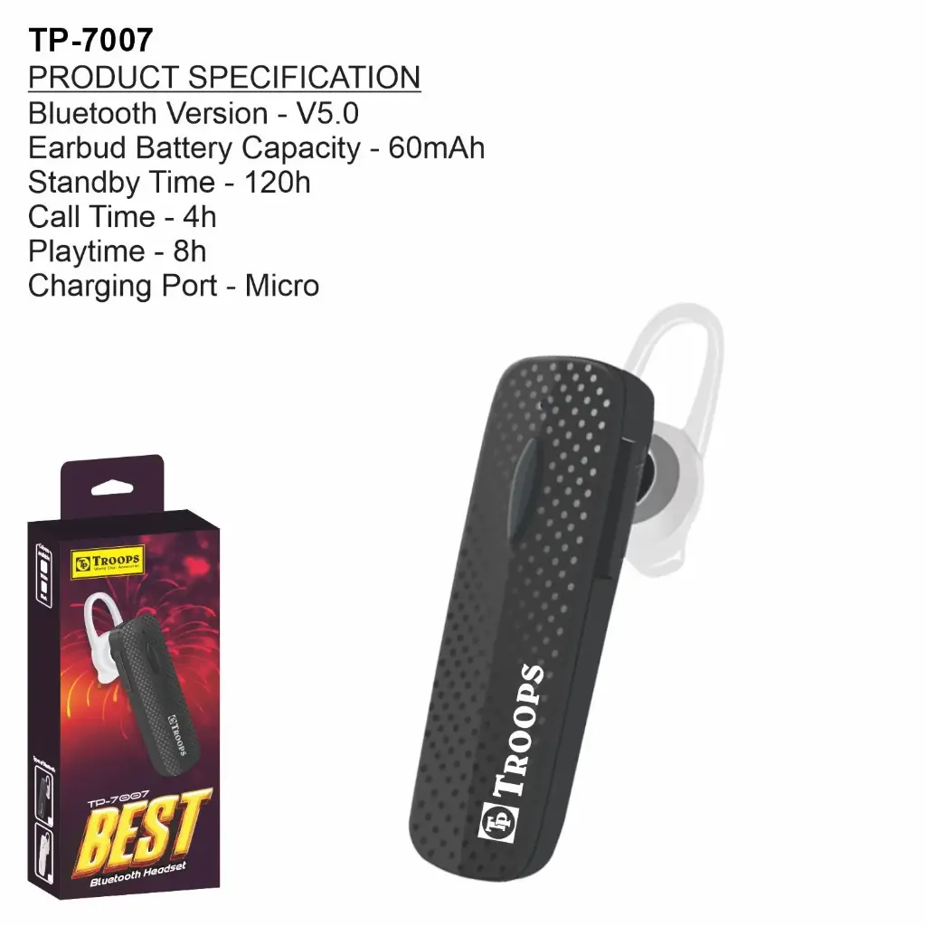 TP-7007 CLOSE  WIRELESS HEADSET COLOUR