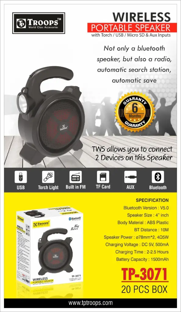 TP-3071 CLOSE  WIRELESS SPEAKER