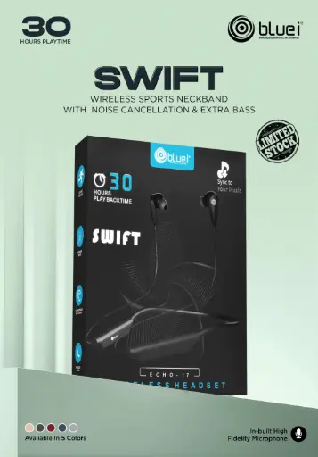 Bluei-Echo-17 Swift BT Neckband (30hrs Playtime)