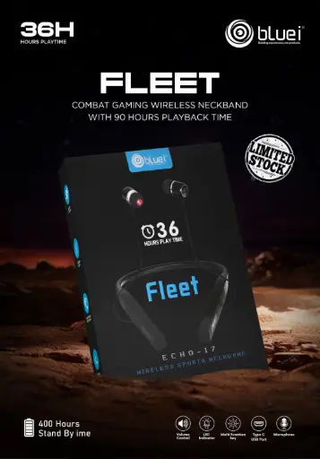Bluei-Echo-17 Fleet BT Neckband (36hrs Playtime)