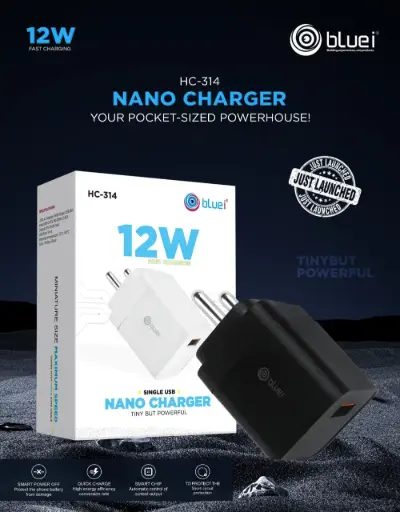 Blue i-HC-314 Nano (12W) Single USB With Micro Cable