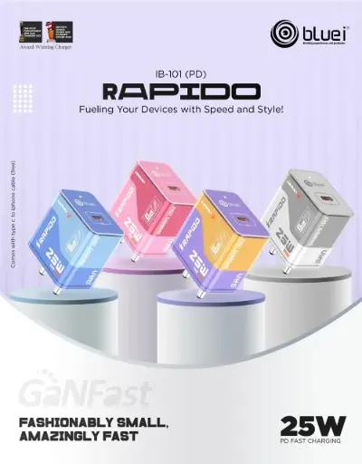 Blue i- IB - 101 Rapido (PD) 25W With PD Type c to Iphone cable