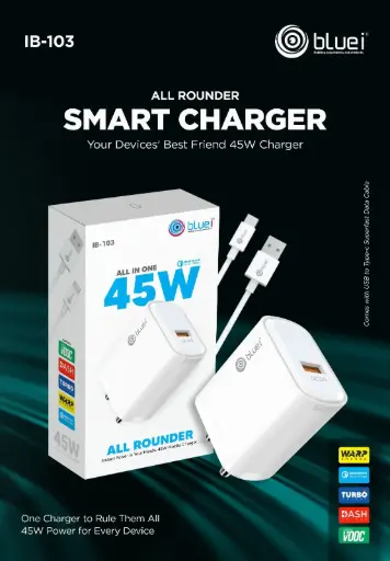Bluei-IB-103 All Rounder 45W Single USB With Type C Cable