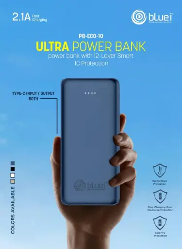 Bluei-PB-Eco 10 Ultra (10000 Mah) Power Bank