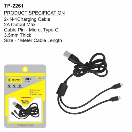 TP-2261  USB+2IN1 SAM+TYPE C 1MTR CABLE