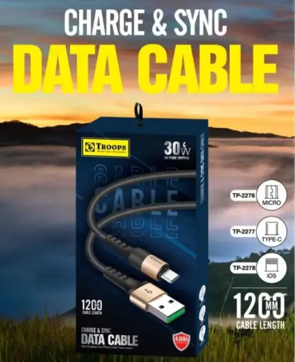 TP-2276  30W 1.2M USB+S3 DATA CABLE 6M GRNTY