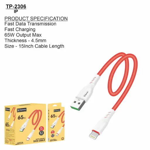 TP-2306  65W USB+iOS 4.5MM 15INCH PO BANK CABLE 6M GRNTY