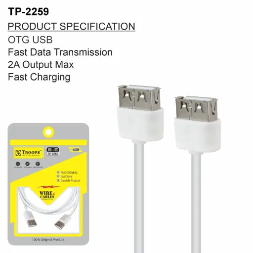 TP-2259 CLOSE  FEMALE+FEMALE 1MTR CABLE