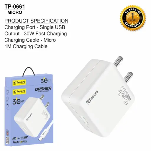 TP-0661  30W VOOC SAM DASHER TRAVEL CHARGER 1Y GRNTY