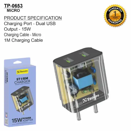 TP-0653 CLOSE  15W SAM STORM POWER ADPTER 1Y GRNTY