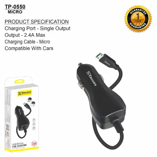 TP-0550 CLOSE  2.4A UNIVERSAL S3 CAR CHARGER 1Y GRNTY