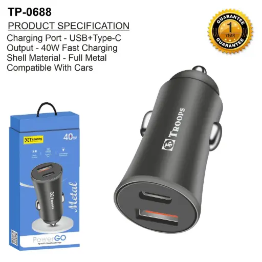 TP-0688 CLOSE  40H POWER GO METAL CAR CHAR DOCK 1Y GRNTY