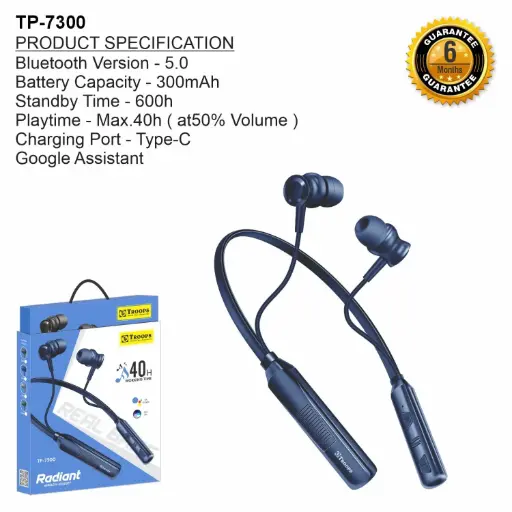TP-7300 CLOSE  45H RADIANT WIRELESS NECKBAND 6M GRNTY