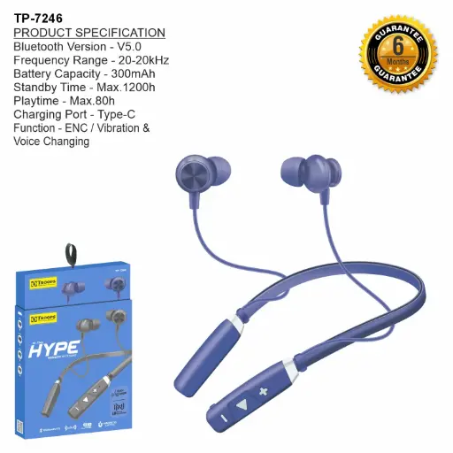 TP-7246  TROOPS BH75 WIRELESS NECKBAND NO GRNTY