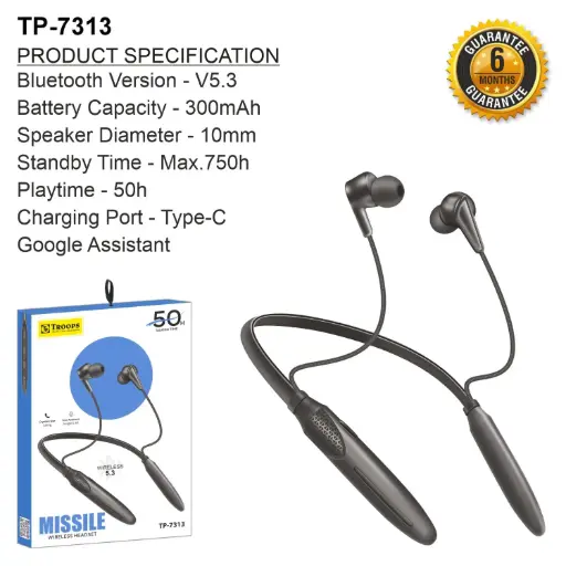 TP-7313  50H MISSILE WIRELESS NECKBAND 6M GRNTY