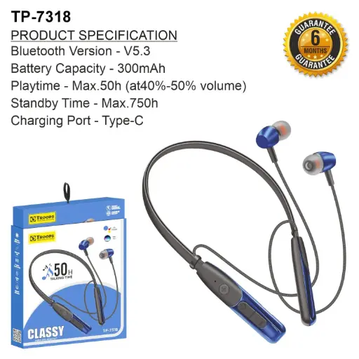 TP-7318  50H CLASSY WIRELESS HEADSET 6M GRNTY