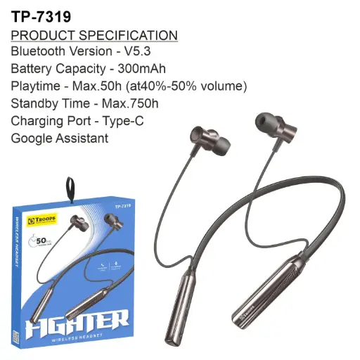 TP-7319  50H FIGHTER WIRELESS HEADSET NO GRNTY