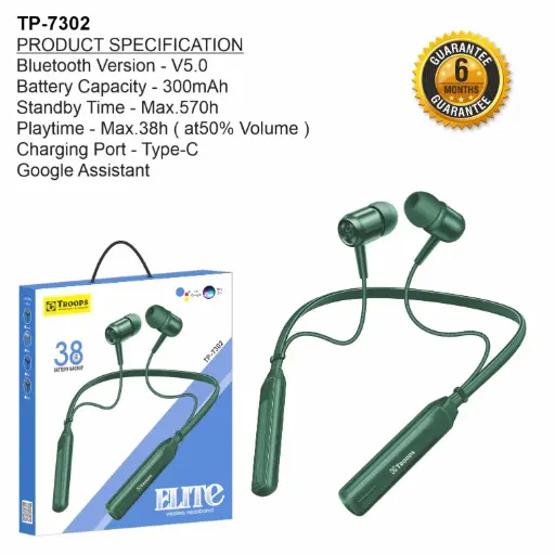 TP-7302 CLOSE  38H ELITE WIRELESS NECKBAND 6M GRNTY