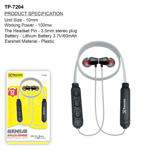 TP-7204 CLOSE  FLEXIBLE WIRELESS NECKBAND