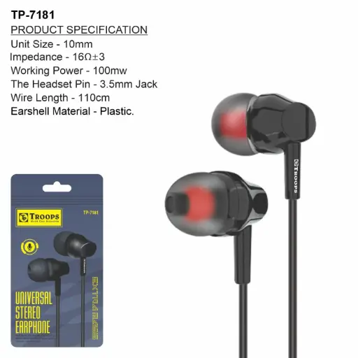 TP-7181  UNIVERSAL STEREO EARPHONE