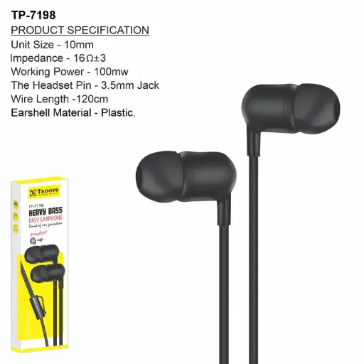 TP-7198  IN-EAR EARPHONE BOX PKG