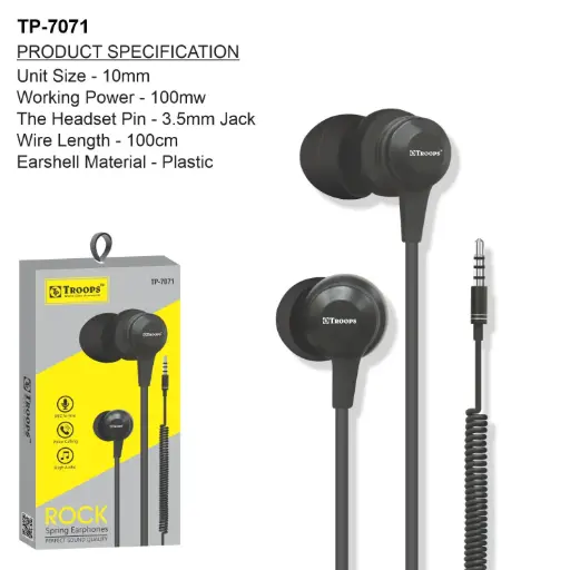 TP-7071 CLOSE  ROCK SPRING EARPHONE