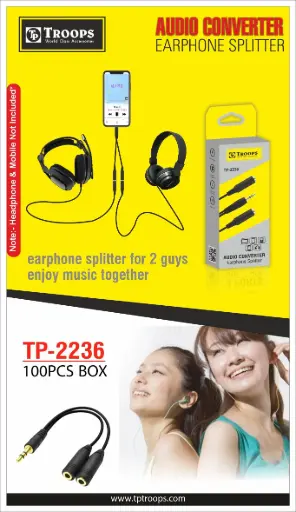 TP-2236 CLOSE  2IN1 EARPHONE SPLETOR 2 CUT