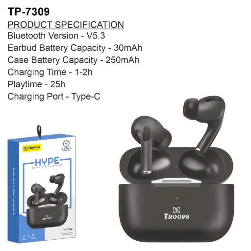 TP-7309  25H HYPE MATT WIRELESS HEADSET NO GRNTY