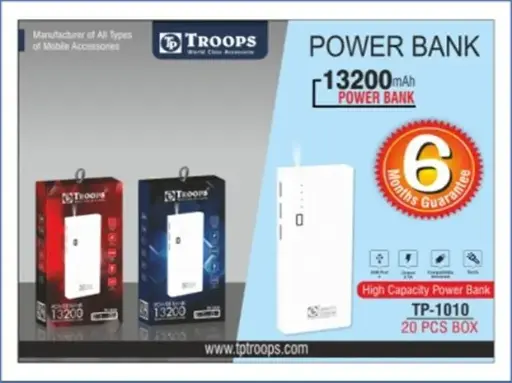 TP-1010 CLOSE  13200MAH PO BK NO WRNTY
