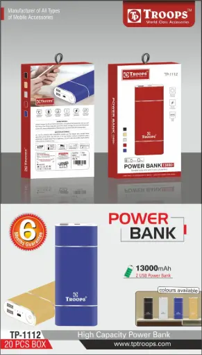 TP-1112 CLOSE  13000MAH METAL PO BK 6M WRANTY