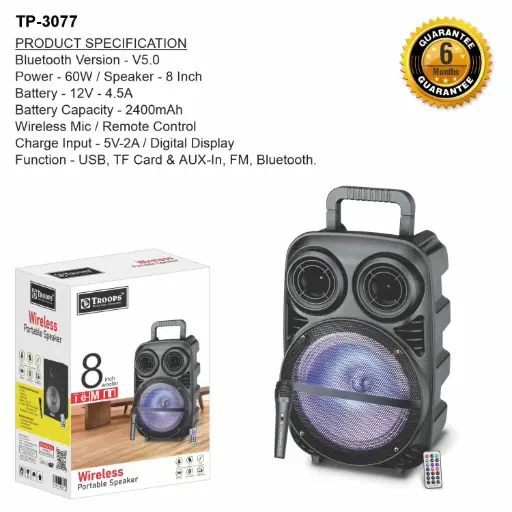 TP-3077  WIRELESS SPEAKER WIRELESS MIC BACKUP HRS