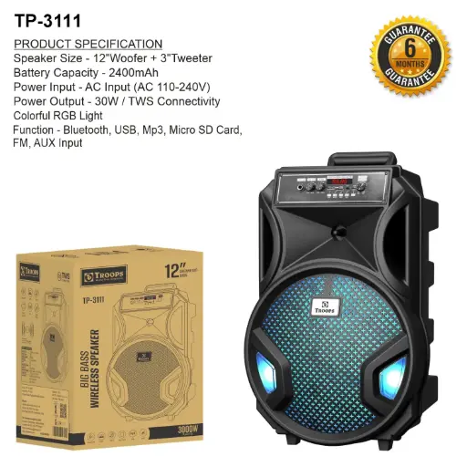 TP-3111  12INCH 3000W BIG BASS WIRELESS SPK