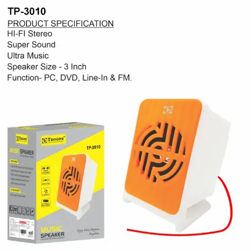 TP-3010 CLOSE  SPEAKER SQURE MEMORY+FM 102