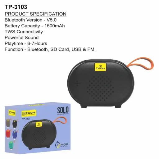 TP-3103 CLOSE  WIRELESS BT SPEAKER MIX COLOUR