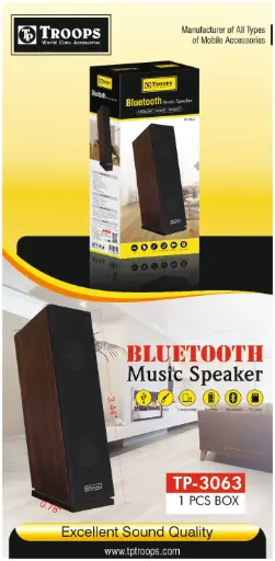 TP-3063 CLOSE  BLUETOOTH MUSIC SPEAKER (BIG) NO WRANTY