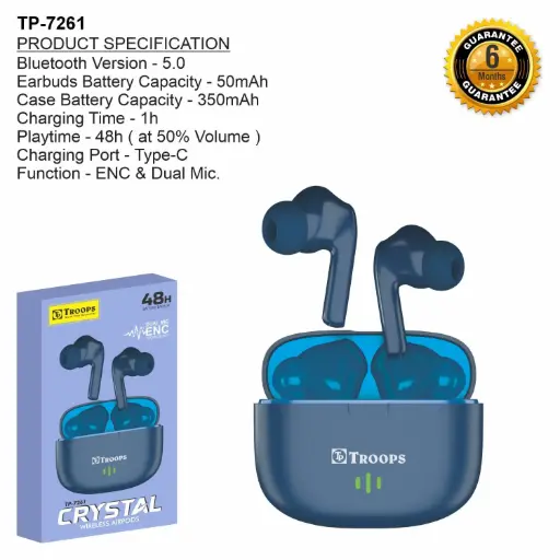 TP-7261 WIRELESS BLUETOOTH ECOMM J170 TWS 7261 FG (BOX-40)